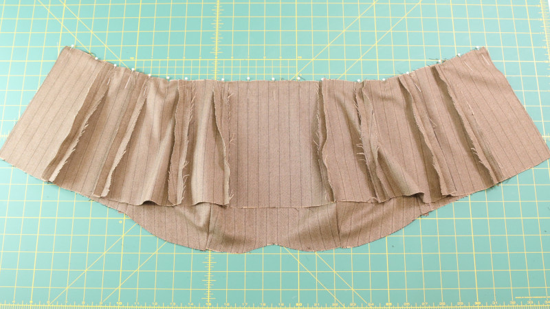 How To Sew The Upper Row And The Lower Row Together To Attach The Peplum For The Ela Peplum Top in Striped Suiting Fashion Fabric
