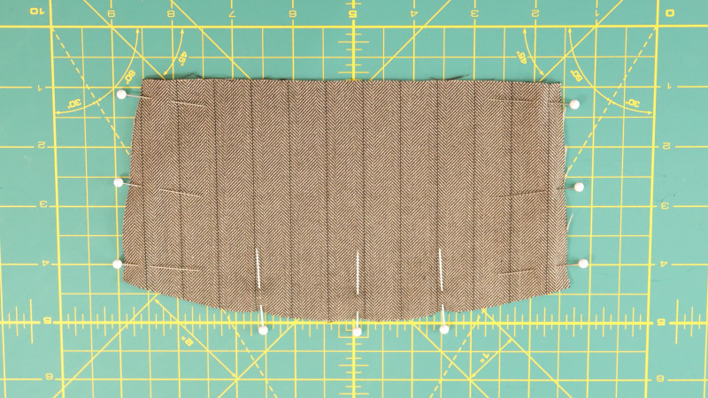 How To Pin and Sew The Pocket Flap Pieces Together For The Ela Peplum Top in Striped Suiting Fashion Fabric