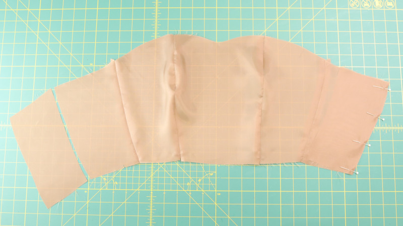 How To Sew The Back Center Pieces To The Back Side Pieces For The Ela Peplum Top in Bemberg Lining Fashion Fabric