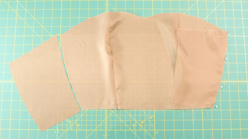 How To Sew The Side Back Pieces To The Side Front Pieces at The Side Seams For The Ela Peplum Top in Bemberg Lining Fashion Fabric