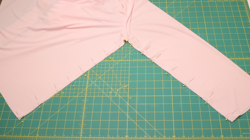 Sew the side seam together along with the inseam of the sleeve.