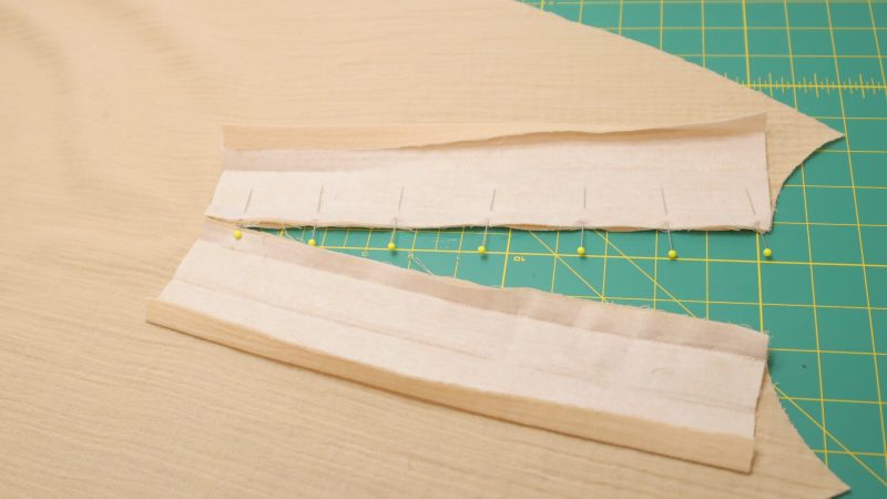 How to sew the front plackets to the front opening of the dress