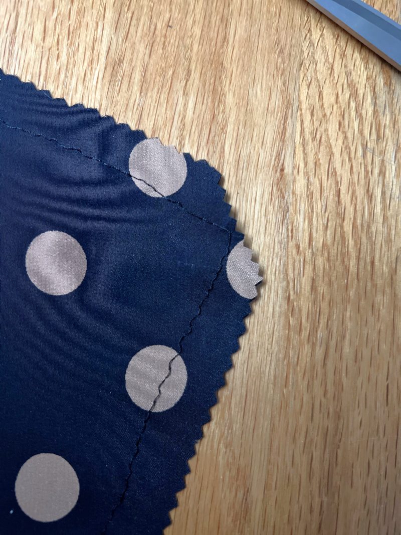 How to trim the seam allowance on the corner of the ruffle