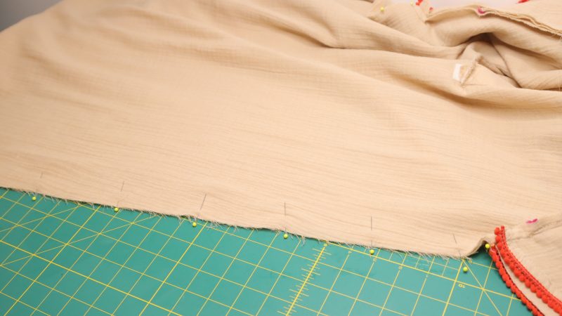 How to sew the front and back of the dress together at the side seams