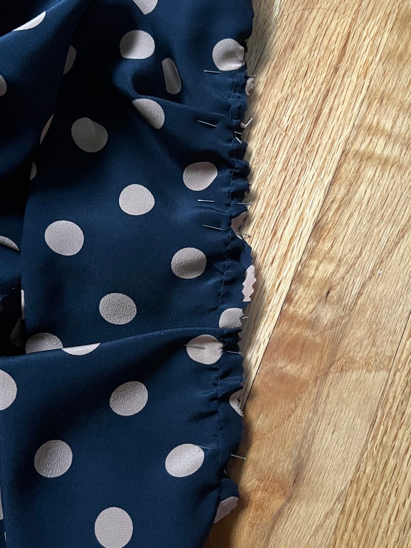 How to create gathers on the ruffle piece