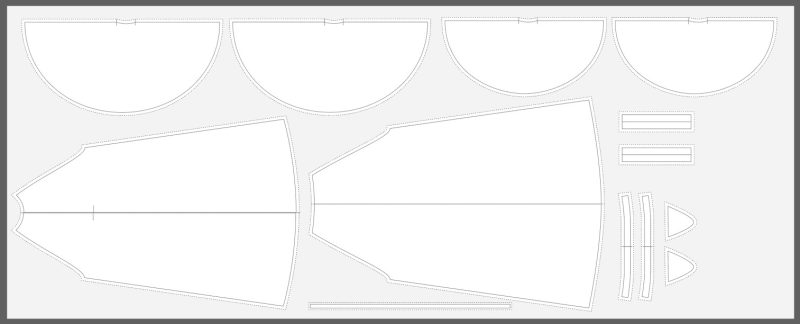 Cutting layout to fit the pattern pieces on the fabric