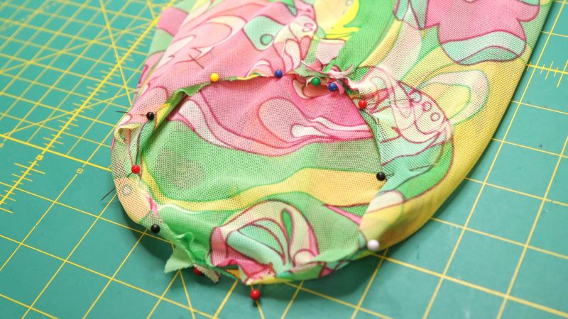 How to sew the sleeve cap around the armhole.