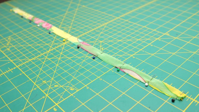 How to sew the front drawstrings with 1/4" & turn them right side out.
