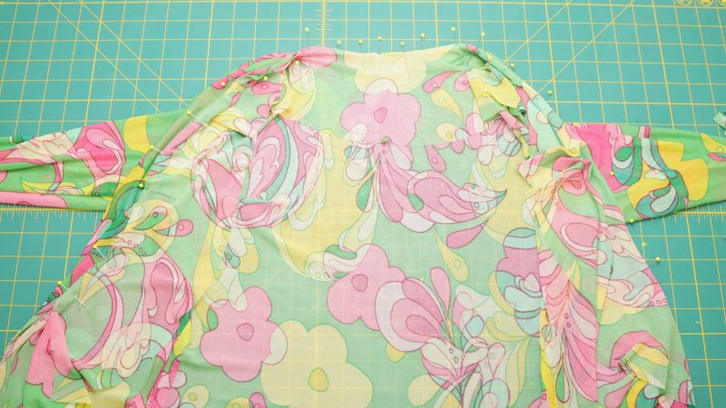 How to attach the neckline ruffle around the front & back necklines.