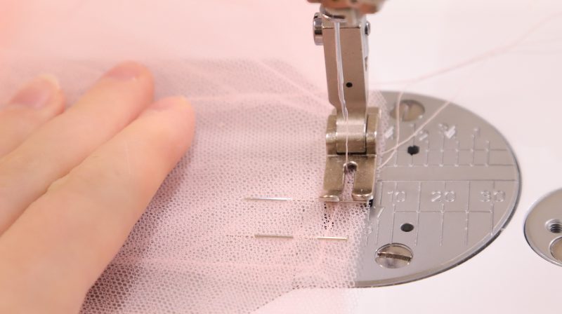 How To Pin Sew Ruffles On Waist - Soft Nylon Tulle Fashion Fabric - MDF452 - Roslyn Ruffled Midi Skirt Free Sewing Pattern - Mood Fabrics Sewciety Blog