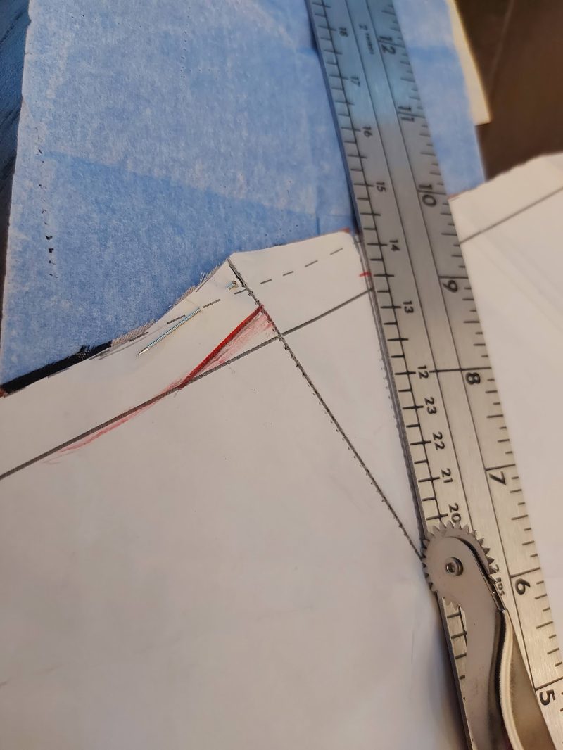 Dart tracing tutorial with tracing wheel - Rayon Batiste Fashion Fabric - Tropea High Slit Slip Dress - Mood Fabrics Sewciety Blog