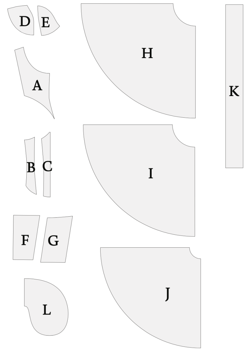 Madison Tea Length Dress Free Sewing Pattern - Pattern Pieces Technical Drawing