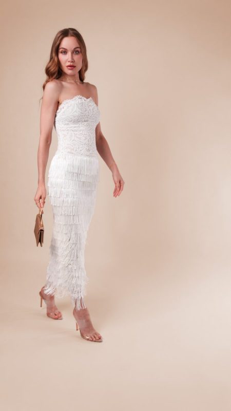 lace white dress WHITE LACE DRESS WITH LONG SLEEVES
