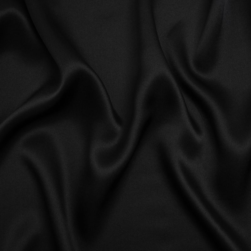 Close up of Double-Face Silk Charmeuse 36mm - Black from Mood Fabrics