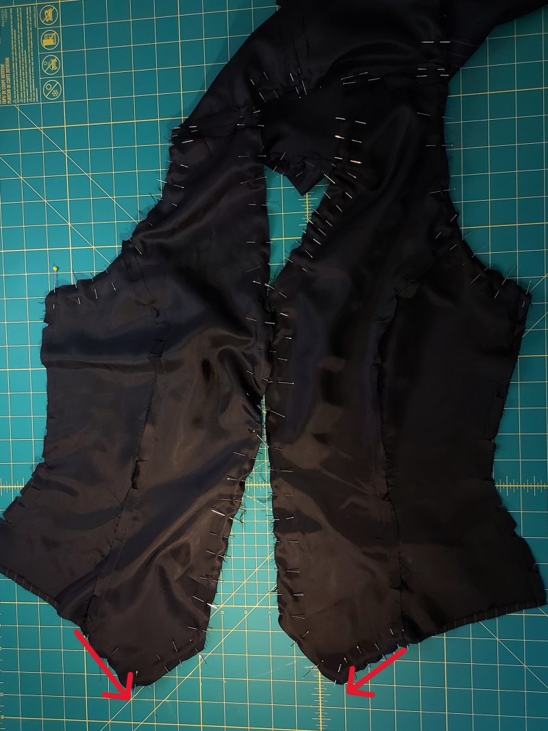 How To Sew Waistcoat Corner - Pinstriped Stretch Suiting Fashion Fabric - Anne Waistcoat Ensemble - MDF456 - Mood Fabrics Sewciety Blog