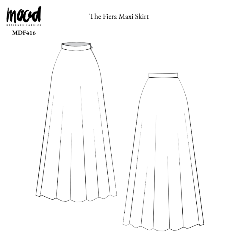 Fiera Maxi Skirt - Technical Drawings - MDF416 - Mood Fabrics Sewciety Blog - Transitional Sewing Patterns