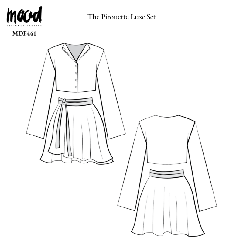 Pirouette Luxe Set - Technical Drawings - MDF441 - Mood Fabrics Sewciety Blog - Transitional Sewing Patterns