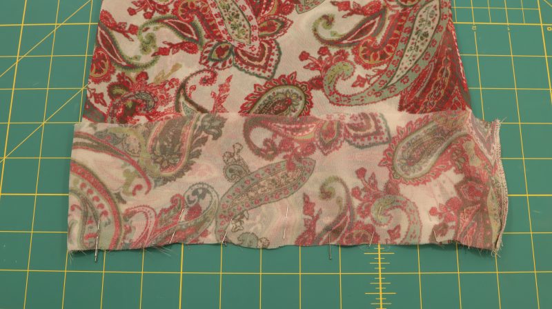 How To Pin-Sew Cuffs To Sleeves - Italian-Polyester-Georgette - Baratti Blouson Dress - MDF457 - Mood Fabrics Sewciety Blog Pin cuffs to sleeves and sew together, right sides together.