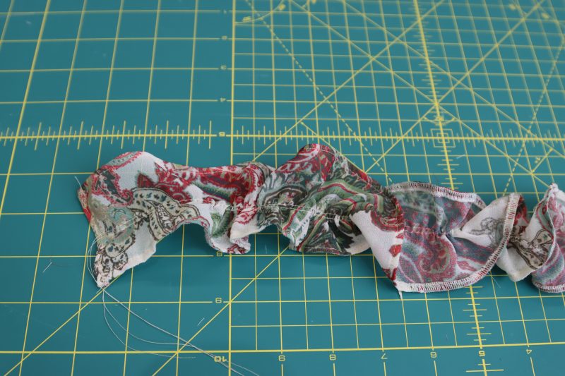 How To Gather Neckline Ruffle - Italian-Polyester-Georgette - Baratti Blouson Dress - MDF457 - Mood Fabrics Sewciety Blog Begin gathering the neckline ruffle using two parallel straight stitches sewn down the middle of the strip.