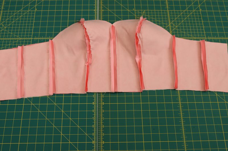 How To Sew Bodice Shell Pieces - Satin - Mood Fabrics - Glinda Gown Free Sewing Pattern Tutorial - MDF463 - Mood Fabrics Sewciety Blog - Sew bodice shell pieces right sides together.