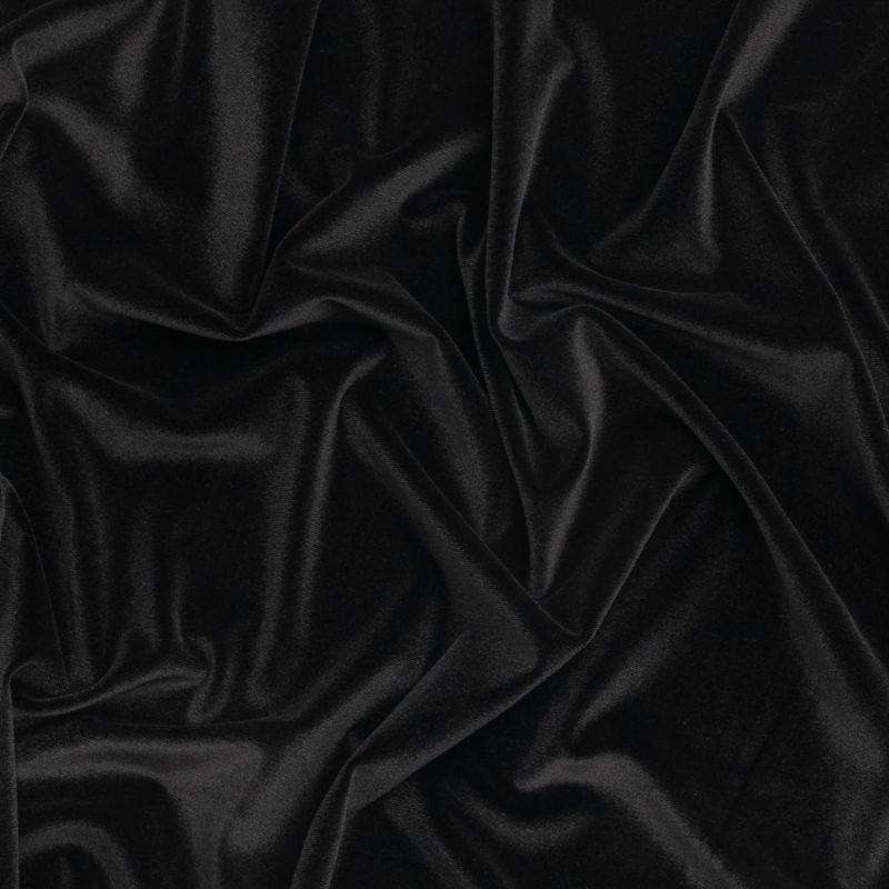 Material for sewing very own Halloween costume ideas. Stretch Polyester Velour Black Deadstock Fashion Fabric Material for Ambrosia Cocktail Dress free sewing pattern costume ideas. Shop Mood Fabrics for your halloween costume making supplies.