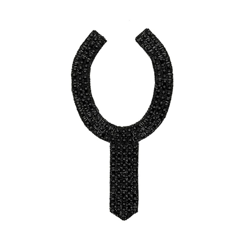 Material for sewing very own Halloween costume ideas. Vintage Fancy Black Beaded Neckline Applique Vintage Materials for Ambrosia Cocktail Dress free sewing pattern costume ideas. Shop Mood Fabrics for your halloween costume making supplies.