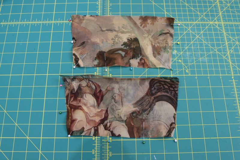 How To Pin Sew Cuff Edges - Silk Organza - Mood Fabrics - Firenze Blouse Trousers Free Sewing Pattern Tutorial - MDF464 - Mood Fabrics Sewciety Blog - Pin and sew the left, right, and bottom edges of the cuff, then turn right sides out.
