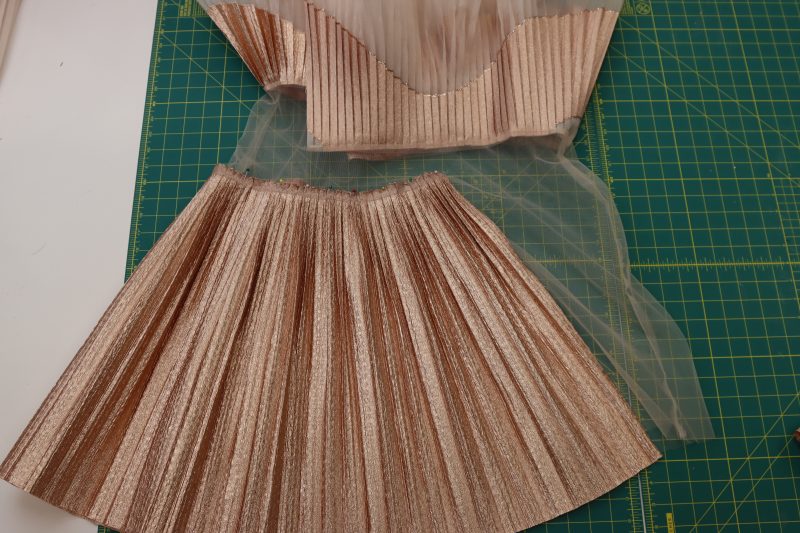 How To Pin Sew Seventh Ruffle - Pleated Luxury Burnout Brocade - Mood Fabrics - Nolita Vest and Skirt Set Free Sewing Pattern Tutorial - MDF466 MDF467 - Mood Fabrics Sewciety Blog - Pin and sew ruffle 7.