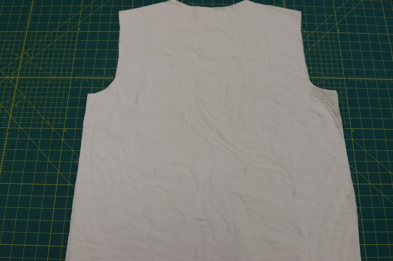 How To Topstitch Back Coat - Brushed Cotton Duvetyne - Mood Fabrics - Coeur D'Alene Coat Free Sewing Pattern Tutorial - MDF472 - Mood Fabrics Sewciety Blog - Topstitch floral designs into the three layers of the back of the coat.