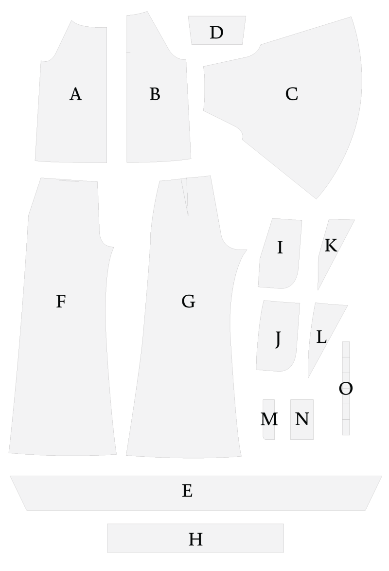 Firenze Blouse and Trousers Free Sewing Pattern - Pattern Pieces - Mood Fabrics Sewciety Blog - Free Sewing Pattern MDF464