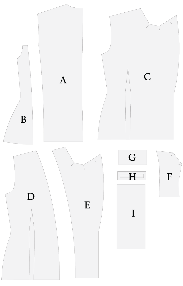 Nolita Vest and Skirt Free Sewing Pattern - Pattern Pieces - Mood Fabrics Sewciety Blog - Free Sewing Pattern MDF465