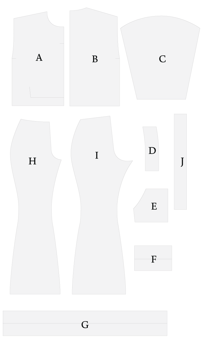 Tarrytown Tracksuit Free Sewing Pattern - Pattern Pieces - Mood Fabrics Sewciety Blog - Free Sewing Pattern MDF471