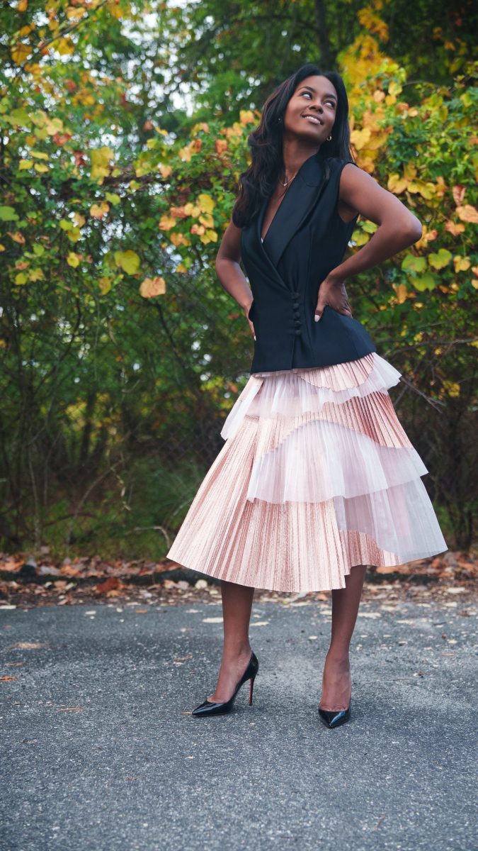 Nolita Vest and Skirt Free Sewing Pattern - Model Photos - Mood Fabrics Sewciety Blog - Free Sewing Pattern MDF465