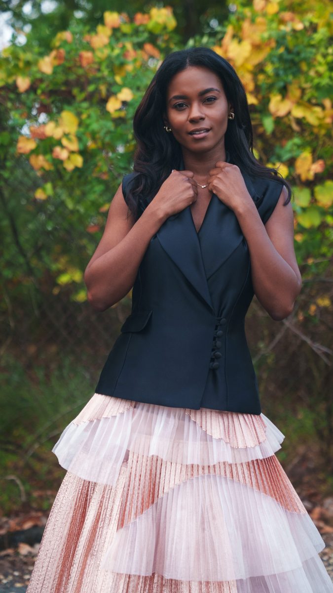 Nolita Vest and Skirt Free Sewing Pattern - Model Photos - Mood Fabrics Sewciety Blog - Free Sewing Pattern MDF465