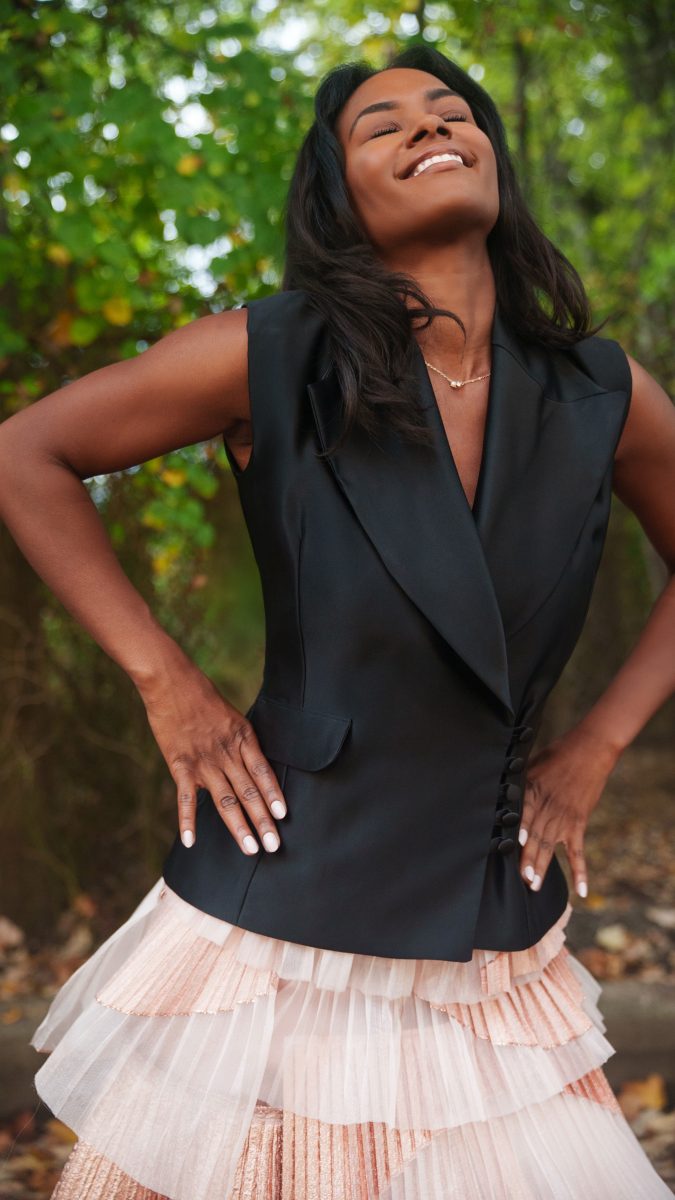 Nolita Vest and Skirt Free Sewing Pattern - Model Photos - Mood Fabrics Sewciety Blog - Free Sewing Pattern MDF465