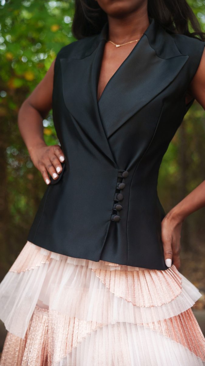 Nolita Vest and Skirt Free Sewing Pattern - Model Photos - Mood Fabrics Sewciety Blog - Free Sewing Pattern MDF465