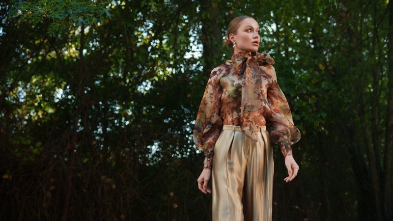 Firenze Blouse and Trousers Free Sewing Pattern - Model Photos - Mood Fabrics Sewciety Blog - Free Sewing Pattern MDF464
