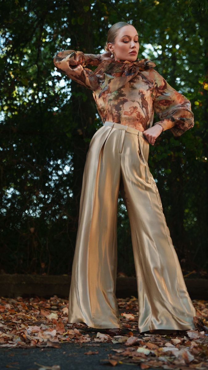Firenze Blouse and Trousers Free Sewing Pattern - Model Photos - Mood Fabrics Sewciety Blog - Free Sewing Pattern MDF464