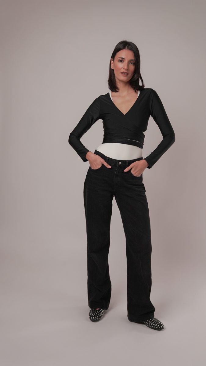 Adagio Wrap Cardigan Free Sewing Pattern - Model Photos - Mood Fabrics Sewciety Blog - Free Sewing Pattern MDF478