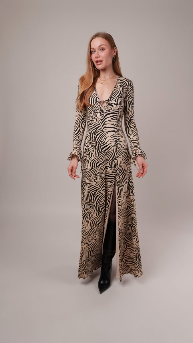 knee length dresses for ladies Full Sleeve Maxi Dress with Ruffle Square Neck Design  Moonstruck