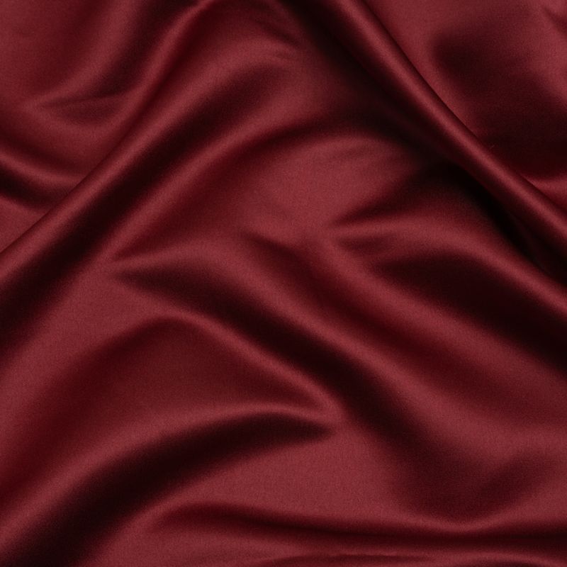 Richly draped Premium Polyester Satin in Burgundy fabric from the Gavia Collection by Mood, used for the Jugflower Pencil Dress sewing pattern.