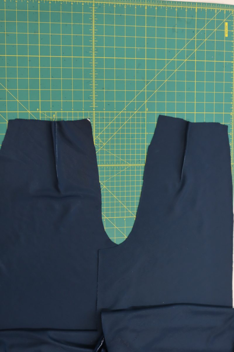 How To Sew Back Darts - Metallic Velvet - Mood Fabrics - Jasper Jumpsuit Free Sewing Pattern Tutorial - MDF486 - Mood Fabrics Sewciety Blog - Sew the back darts into place.