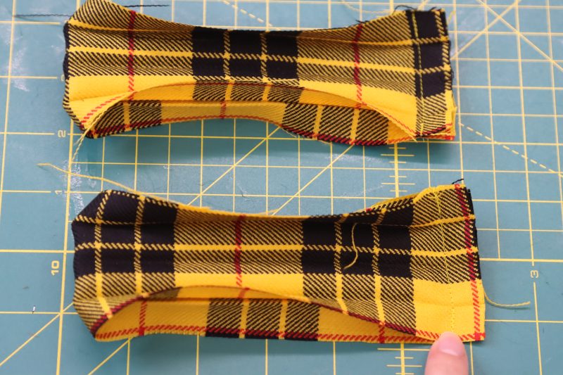 How To Sew Sleeve Cuff Closed Loop - Virgin Wool Twill - Mood Fabrics - Silverstone Mini Dress Free Sewing Pattern Tutorial - MDF489 - Mood Fabrics Sewciety Blog - Sew the sleeve cuffs right sides together into closed loops.