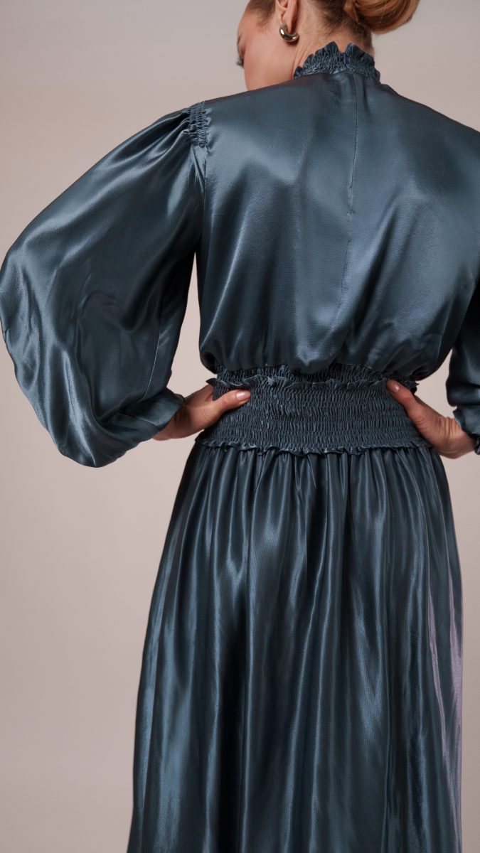 Sterling Shirred Blouse and Skirt Set Free Sewing Pattern - Model Photos - Mood Fabrics Sewciety Blog - Free Sewing Pattern MDF484