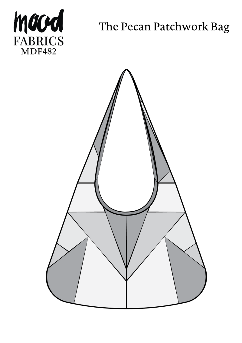 The Pecan Patchwork Bag Free Sewing Pattern - Technical Drawings - Mood Fabrics Sewciety Blog - Free Sewing Pattern MDF482