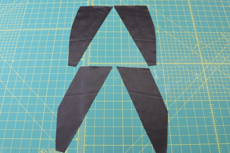How To Layout Pocket Facings - Buttery Faux Leather - Mood Fabrics - Dresden Shorts Free Sewing Pattern Tutorial - MDF493 - Mood Fabrics Sewciety Blog - Layout pocket facing pieces.