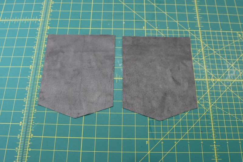 How To Layout Back Pockets - Buttery Faux Leather - Mood Fabrics - Dresden Shorts Free Sewing Pattern Tutorial - MDF493 - Mood Fabrics Sewciety Blog - Layout back pocket pieces.