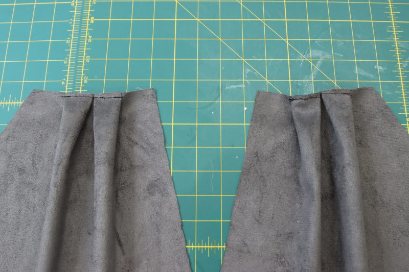 How To Topstitch Pleats - Buttery Faux Leather - Mood Fabrics - Dresden Shorts Free Sewing Pattern Tutorial - MDF493 - Mood Fabrics Sewciety Blog - Topstitch over the pleats to make them box pleats.