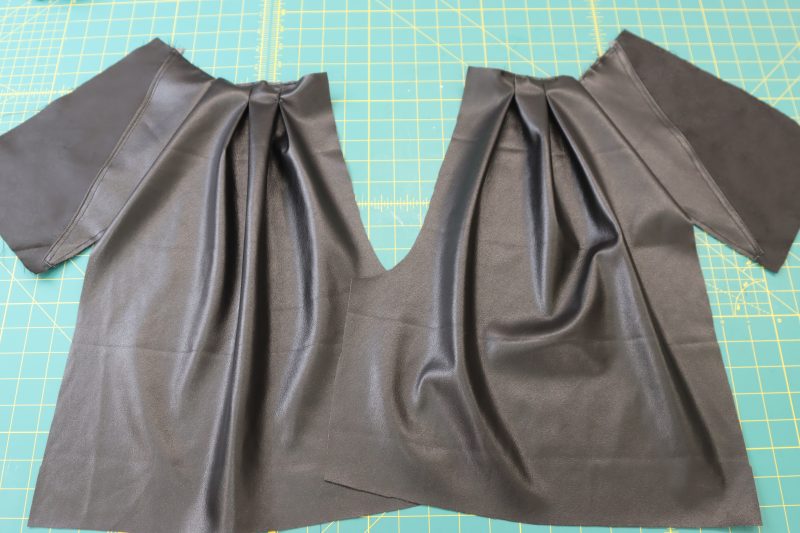 How To Open Front Side Pockets - Buttery Faux Leather - Mood Fabrics - Dresden Shorts Free Sewing Pattern Tutorial - MDF493 - Mood Fabrics Sewciety Blog - Open the pockets from the shorts fronts.