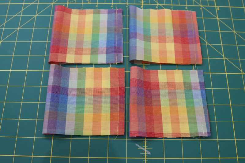 How To Sew Sleeve Cuffs Into Loops - Rainbow Checks Cotton Shirting - Mood Fabrics - Bayport Blouse Free Sewing Pattern Tutorial - MDF494 - Mood Fabrics Sewciety Blog - Sew the sleeve cuffs into loops.